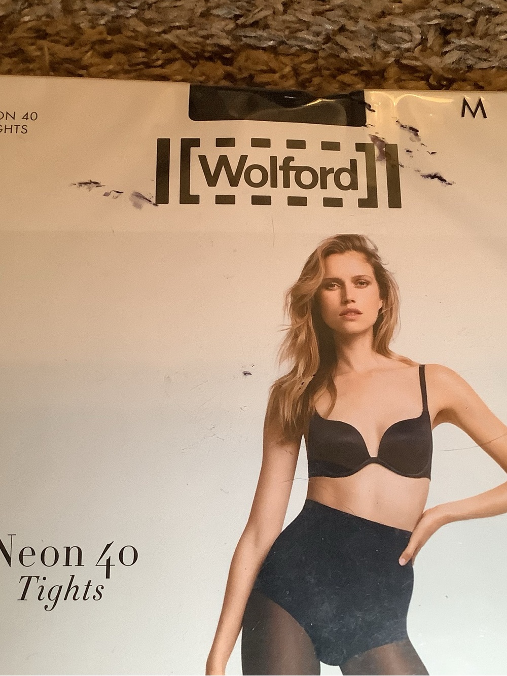 Wolford neon 40 tights, semi sheer, color sapphire blue, size: M - Picture 3 of 9